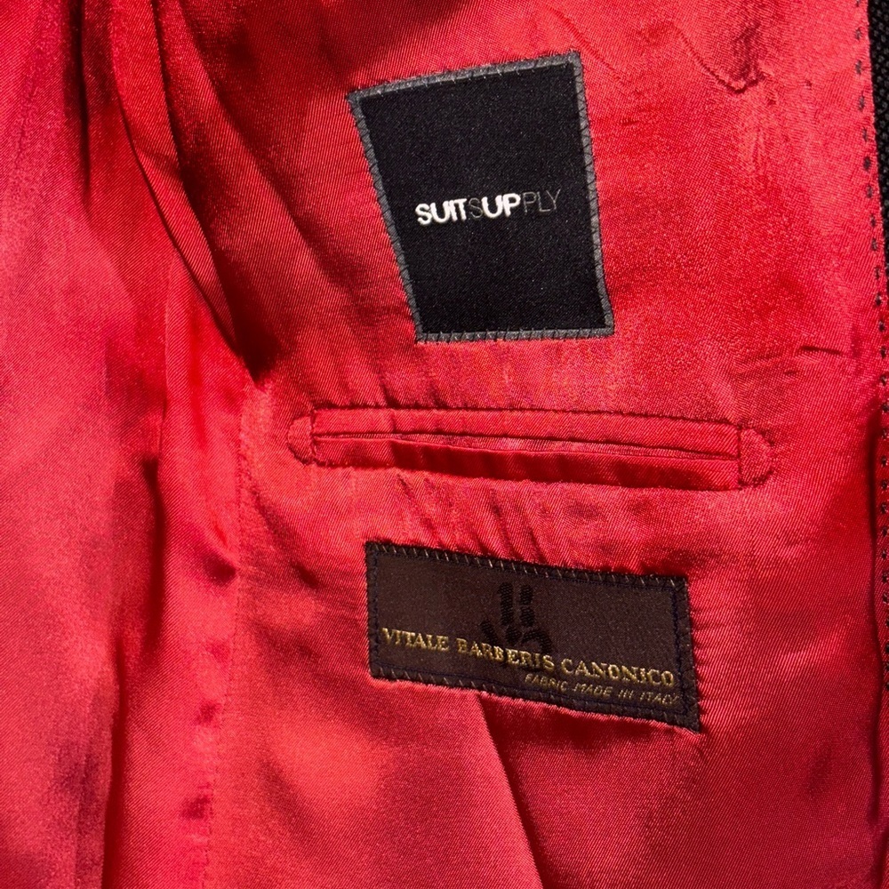 SUITSUPPLY Canonico Vitale Barberis mens Gray Pure Wool 130s Blazer size 38L​​ - Picture 2 of 11